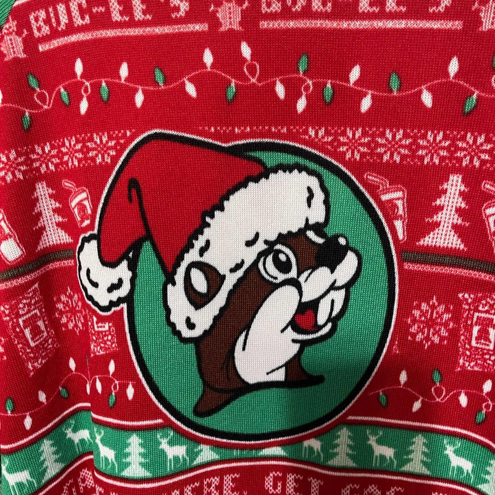 Buc-ee's Red and Green Holiday Sweater - Picture 2 of 5